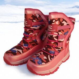 HobiBear Women's New w/Box Pink Camo Lined Winter Boots - Size 6